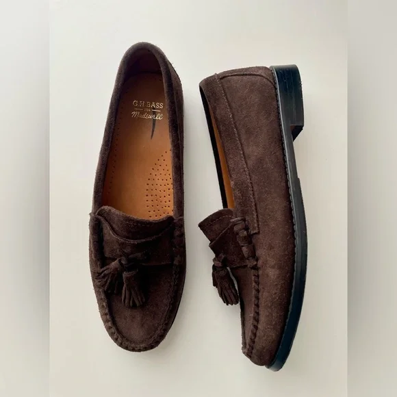 Madewell x G.H. Bass Layla Weejuns Loafers Oiled Suede - Picture 3 of 6
